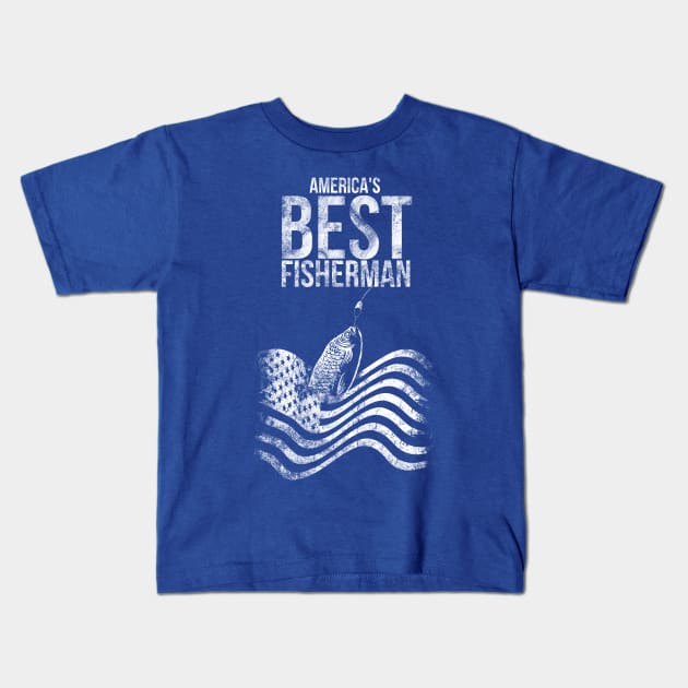 USA best fisherman Kids T-Shirt by DimDom